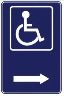 ACCESS - DISABLED PICTOGRAM WITH (ARROW RIGHT) – Part No. AS 3